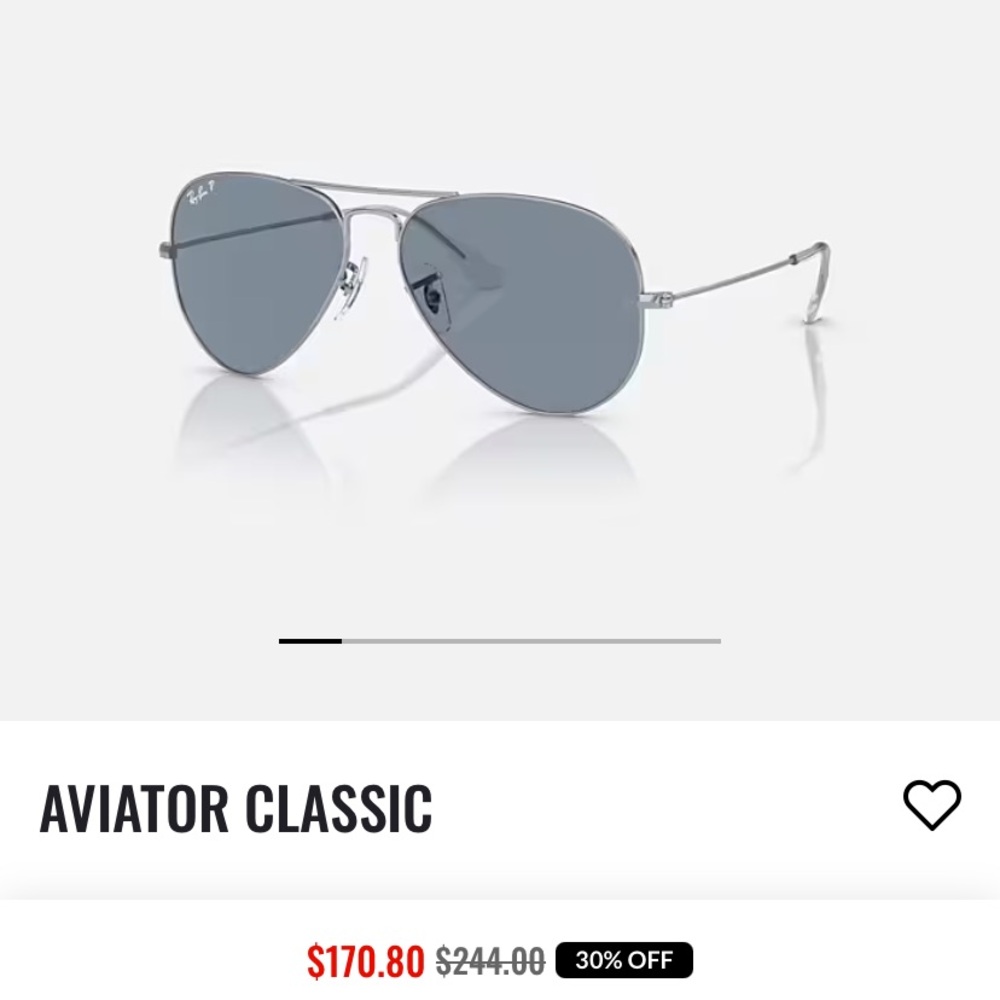 Blue silver Ray Ban aviator classic polarized. No scratches , like new